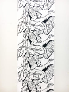 Eggplants And Spinach -screen printing
