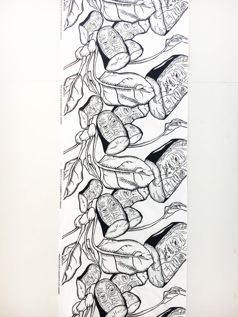 Eggplants And Spinach -screen printing